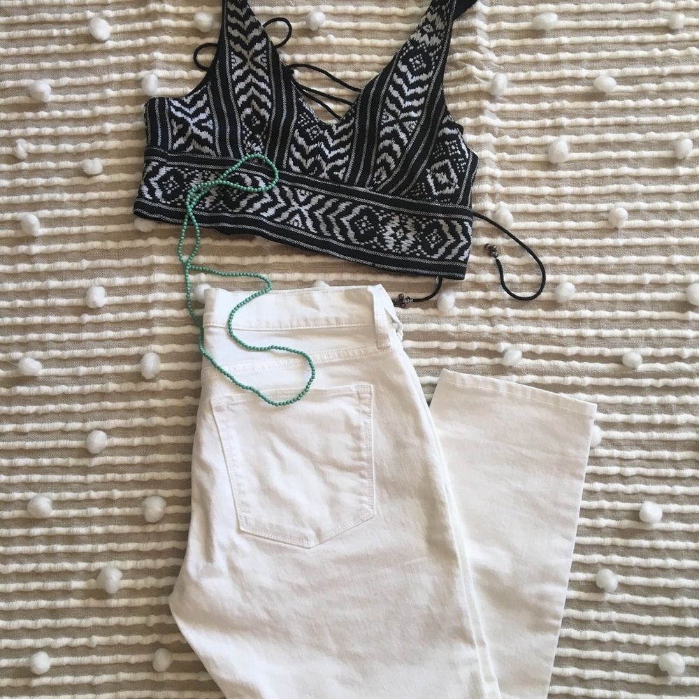 Banana Republic white cropped jeans